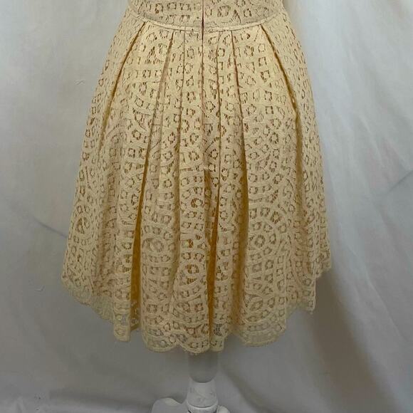 J Crew Sheer Pale Butter Yellow Lace BalletCore Party Event Dress Size S - Picture 7 of 12